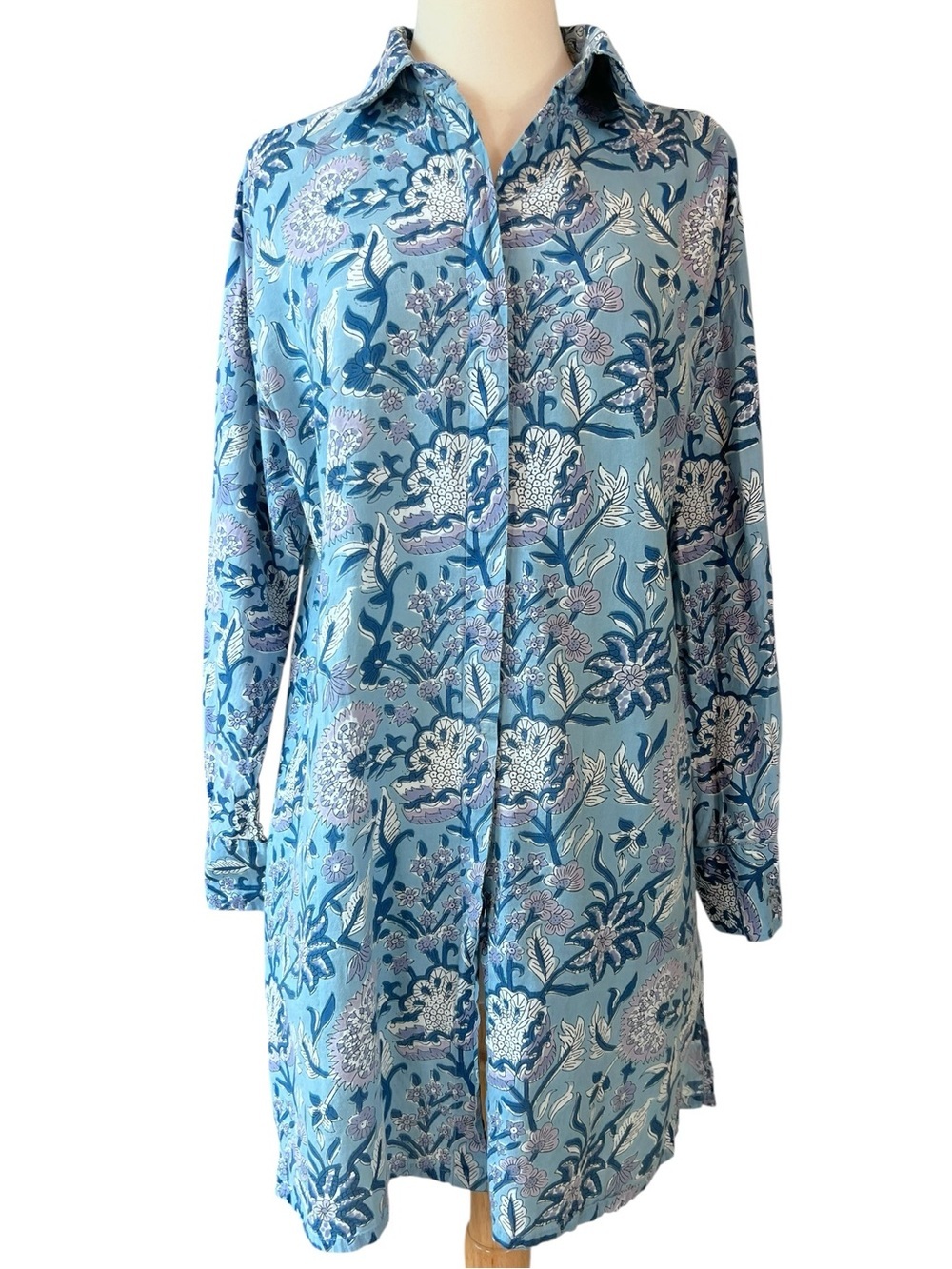 Madison Mathews Floral Tunic Shirt Dress